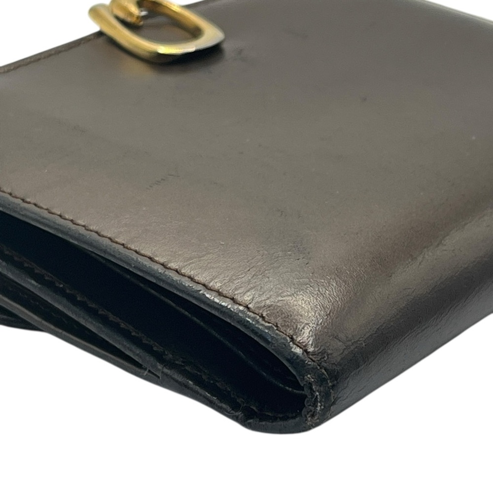 Gucci Brown Leather Wallet with Gold “G” Initial  Clip - Picture 3 of 9